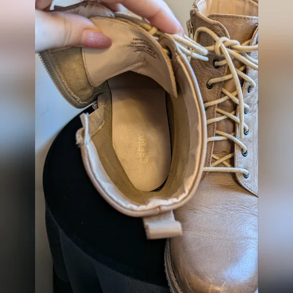 Crèvo Freya Beige Leather Boots Size 9 - Picture 8 of 9